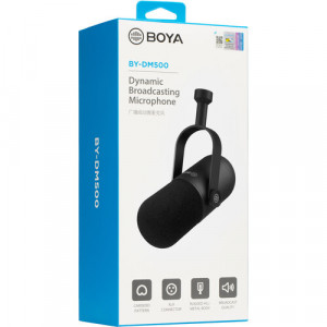 Microfon podcast XLR dinamic Boya, BY-DM500NM, fara brat, Negru - Img 7