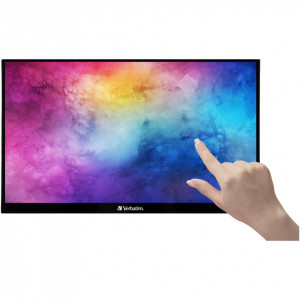 Monitor Portabil Touchscreen LED IPS Verbatim, 14'', Full HD, 6ms, HDR, 2x USB-C, HDMI, USB, Negru - Img 6