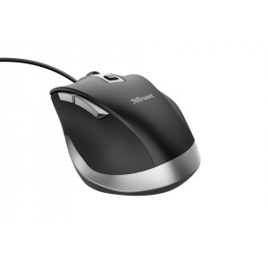 Mouse optic ergonomic cu fir Trust Fyda, 600 - 5000 dpi, 6 butoane, NM/ 23808, Negru - Img 4