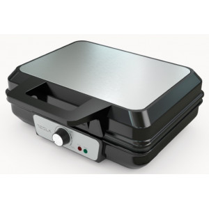 Sandwich/Waffle-maker Tesla, 1000 W, placi antiaderente, indicator luminos, NM/ WM200BX, Negru-Inox - Img 3