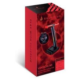 Stand pentru casti gaming SureFire Vinson N1 dual balance, iluminare RGB, NM/ 48845, Negru - Img 7
