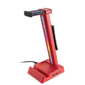 Stand pentru casti gaming SureFire Vinson N2, iluminare RGB, 2 porturi USB, NM/ 48848, Rosu - Img 2