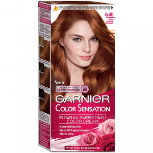 Vopsea de par permanenta cu amoniac Garnier Color Sensation 6.45 Rich Amber Brown, 112 ml