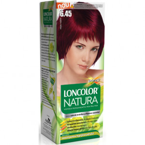Vopsea de par permanenta Loncolor Natura 6.45 Rosu rubin, 100 ml
