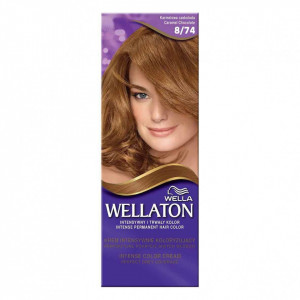 Vopsea de par permanenta Wellaton 8/74 Ciocolata cu caramel, 110ml