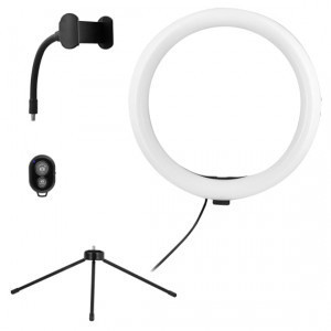 Accesoriu foto-video TnB NM/INLEDRING Influence Led Ring 10", cu mini tripod si shutter bluetooth - Img 2