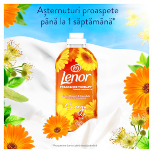 Balsam de rufe Lenor Linden Blossom & Calendula, 48 spalari, 1,2 L, Galben - Img 2
