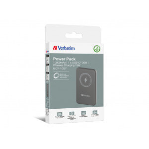 Baterie externa Verbatim 10.000mAh, Charge'n'Go, wireless, NM/ 32249, Gri - Img 4