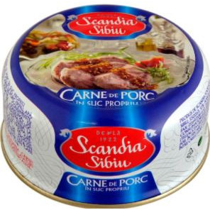 Carne de porc in suc proproi Scandia Sibiu 300g, NM26633