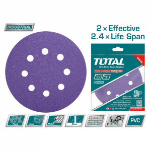 Disc hartie abraziva 125mm - P40x2 P60x2 P80x3 P120x3, NM/ TAC73125101, Mov