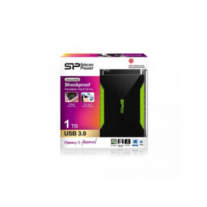 Hard Disk portabil Silicon Power Armor A15 1 TB, 2.5 inch, USB 3.0, NM/ SP010TBPHDA15S3K, Negru/Verde - Img 2
