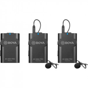 Kit lavaliere wireless Boya NMBY-WM4 Pro-K2, doua linii wireless 2.4Ghz, 2 microfoane lavaliera, 2TX+RX, DSLR & Smartphone, Gri - Img 7