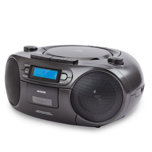 Microsistem audio Aiwa Boombox, Bluetooth, CD, Caseta, 2 x 3 W, NM/ BBTC-550BK, Gri - Img 2