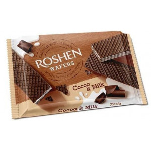 Napolitana cu crema de cacao si lapte Roshen Wafers 72g, NM21921