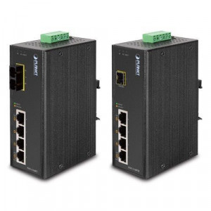 Planet IP30 4-Port/TP + 1-Port Fiber(SFP) POE Industrial Fast Ethernet Switch (-40 to 75 C)