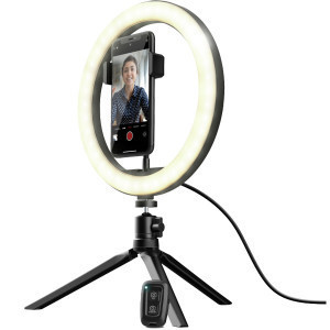 Selfie stick Trust Maku Ring Light Vlogging kit, Negru - Img 3