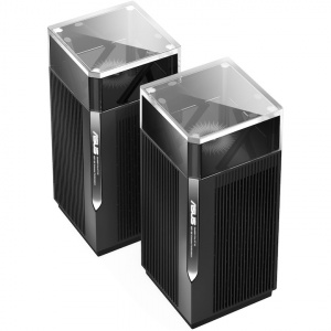 Sistem Wi-Fi Mesh Asus ZenWiFi Pro, AXE11000, Tri-Band, acoperire 610 m, Quad-Core 2.0, NM/ ET12(2-PK), Negru - Img 1