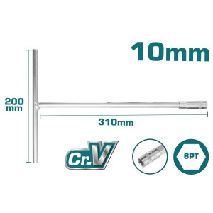 TOTAL - Cheie tubulara cu maner in T - 10mm, 200x310mm