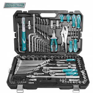 Trusa de scule Total THKTHP21426/NM, 142 piese, industrial, Negru/Verde
