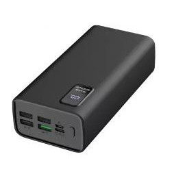Baterie externa Omega Platinet Power Bank, 30000 mAh, USB-C, PD 3.0, quick charge 3.0 ecran LED, NM/ PMPB30WQC728B, Negru