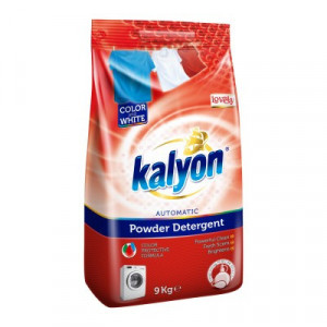 Detergent automat pudra Kalyon Pure Love Color, 90 spalari, 9 kg, Rosu