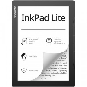 eBook Reader PocketBook Inkpad Lite, PB970-M-WWNM, ecran tactil 9.7" E Ink Carta™, 825 × 1200 pixeli, 150dpi, 8GB, G-sensor, SMARTlight, WiFi, gri cenusiu - Img 2