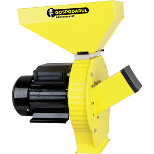 Moara electrica pentru cereale si furaje Gospodarul Profesionist PMP0042/NM, 2.5 Kw, 200 kg/h, 3000 Rpm, cuva mare, Galben/Negru - Img 2