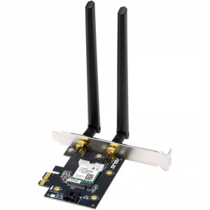 Modul WiFi 6 (802.11ax) Asus Dual Band, 1800 Mbps, 2.4GHz, Bluetooth 5.2, WPA3, OFDMA si MU-MIMO, NM/ PCE-AX1800, Negru - Img 4