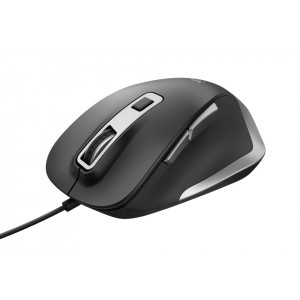 Mouse optic ergonomic cu fir Trust Fyda, 600 - 5000 dpi, 6 butoane, NM/ 23808, Negru - Img 6