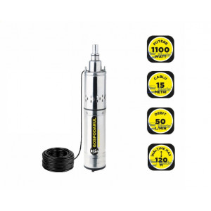 Pompa submersibila pentru apa curata Gospodarul Profesionist, 1100 W, debit maxim 30 L/min, NM/ PMP0004.1, Argintiu