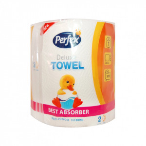 Prosop de bucatarie Perfex Deluxe Towel, 1 rola, 2 straturi, 305 foi/rola, Alb