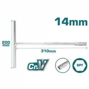 TOTAL - Cheie tubulara cu maner in T - 14mm, 200x3