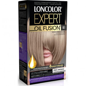 Vopsea de par permanenta Loncolor Expert Oil Fusion 8.1 Blond Cenusiu Deschis, 100 ml