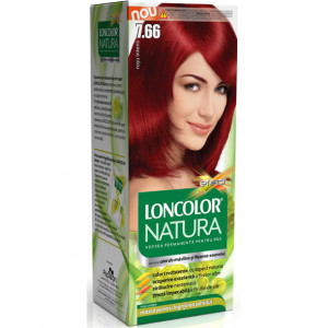 Vopsea de par permanenta Loncolor Natura 7.66 Rosu intens, 100 ml