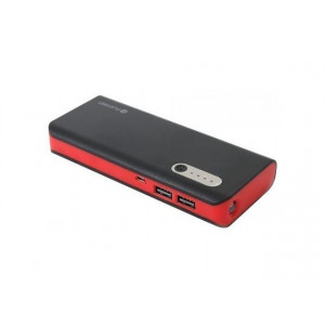 Baterie externa cu lanterna Platinet 13000 mAh, piele + cablu microUSB, NM/ PMPB13BR, Negru/Rosu