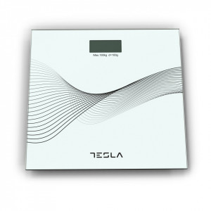 Cantar corporal Tesla NM/BS103W, 180kg, oprire automata, 23x30x30cm, Alb - Img 1