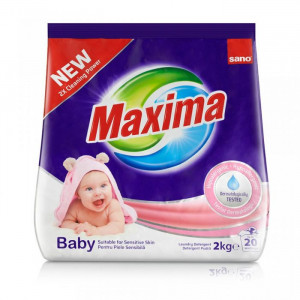 Detergent automat pudra Sano Maxima Baby Sensitive, 20 spalari, 2 kg, Mov