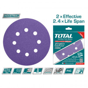 Disc hartie abraziva Total TAC73150101/NM, diametrul 150 mm, P800 x 2, P1000 x 2, P1200 x 2, P1500 x 2, P2000 x 2, Mov