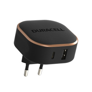 Incarcator Duracell USB-A + USB-C PPS 30W, Negru - Img 1