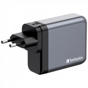 Incarcator Verbatim GaN, 140 W, USB-C + USB-A, NM/ 32203, Gri - Img 3
