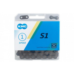 Lant KMC S1 - 1v - 1/2"x1/8" Nr.Zale: 112 - Otel - Maro/Maro - Single speed, viteze in butuc, BMX, Track, Fixed