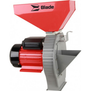 Moara electrica pentru cereale, legume si fructe Blade MR0003/NM, 2.7 Kw, 200 kg/h, 3000 Rpm, cuva metalica mare, Rosu/Gri