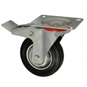 Roata carucior 4" - talpa metal - rulment - 100/30-50 - frana