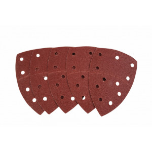 Set 5 discuri abrazive din hartie pentru slefuitor triunghiular Tolsen, 102 x 151 mm, granulatie 180, NM/ TL-77246, Rosu
