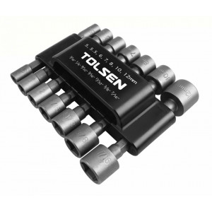 Set de 14 mufe piulita Tolsen, 5, 5.5, 6, 7, 8, 10, 12mm, tratament termic, NM/ TL-77817, Gri