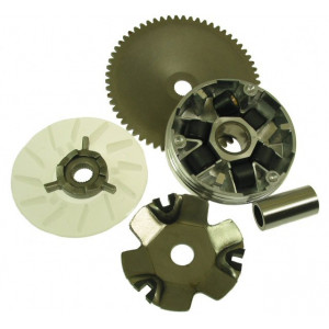 VARIATOR GY6 COMPLET GY6 50 (role + ghiduri + bucsa + paleta racire + fulie dintata + pinion cuplaj rac)