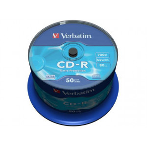 Verbatim CD-R 52X 700MB SPINDLE 50PK EXTRA PROT.