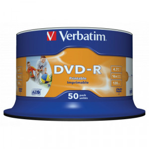 Verbatim DVD-R 16X 4.7GB SPINDLE 50 NON-ID PRINTABLE