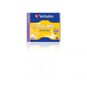 Verbatim DVD+RW SERL 4.7GB 4X MATT SILVER SURFACE Jewel Case