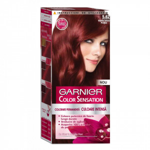 Vopsea de par permanenta cu amoniac Garnier Color Sensation 5.62 Visiniu Intens Pretios, 110 ml